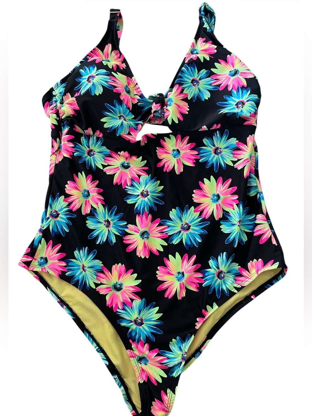 California Waves Plus Size Cutout One-Piece Swimsuit Multi 2(20/22) New W Tags
